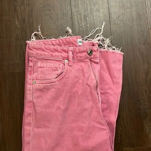 Zara Wide Leg Full Length Pant in Pink